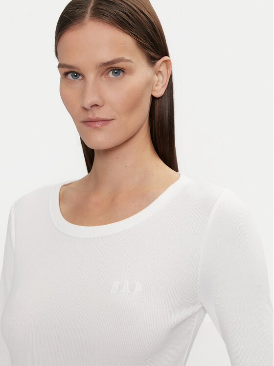 Gap Gap Bluzka 542721-04 Biały Slim Fit