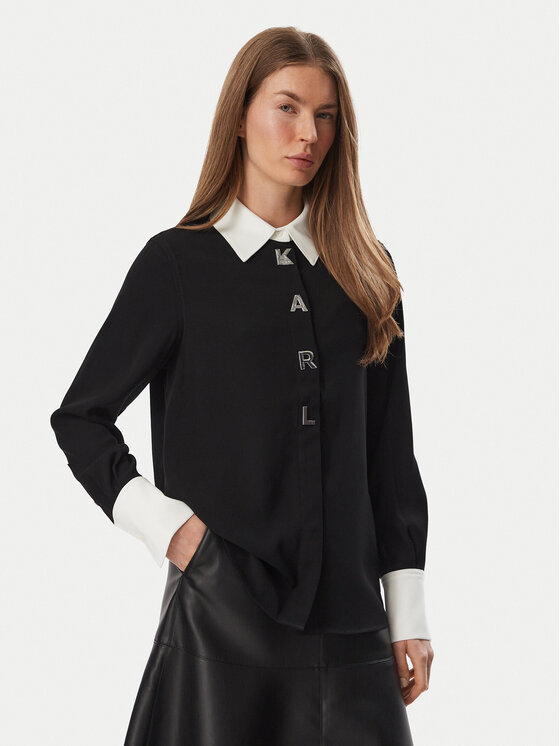 KARL LAGERFELD KARL LAGERFELD Сорочка B4W11010 Чорний Regular Fit