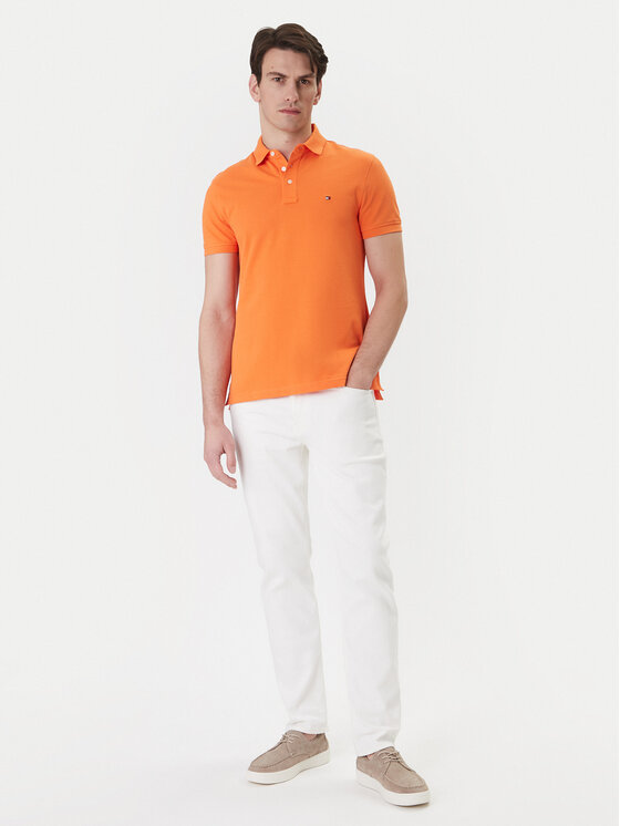 Tommy Hilfiger Tommy Hilfiger Polo marškinėliai 1985 MW0MW17771 Oranžinė Slim Fit