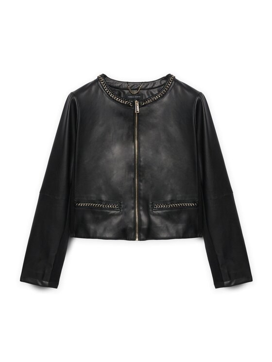 Fiorella Rubino Fiorella Rubino Kurtka z imitacji skóry R343T001200N033 Czarny Boxy Fit
