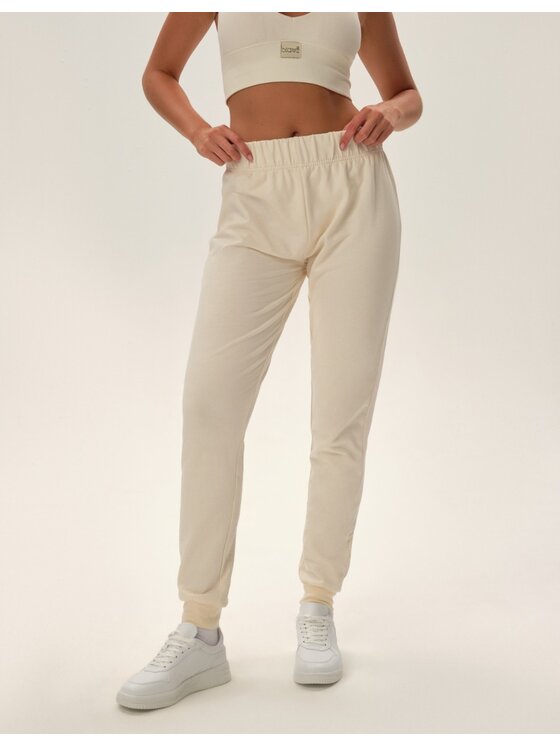 Esotiq Esotiq Spodnie piżamowe 42121 Kremowy Regular Fit