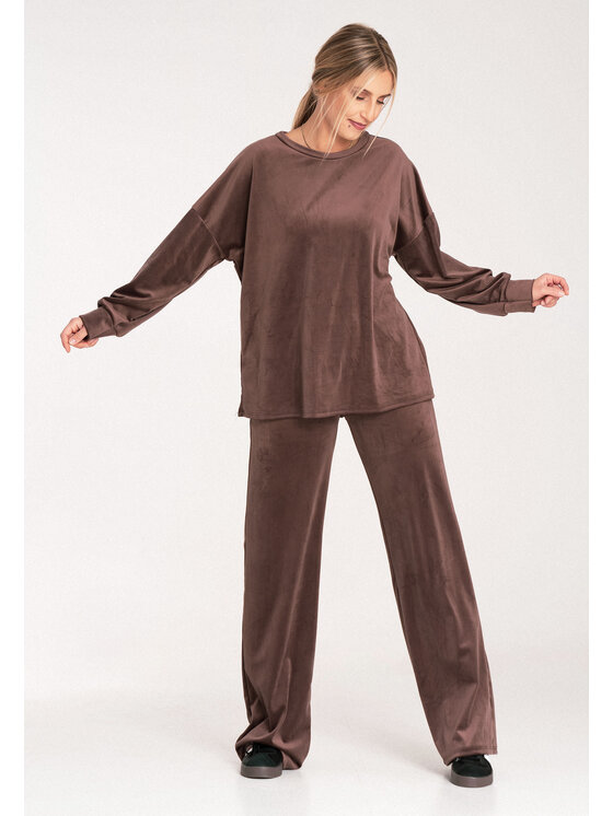 FIGL FIGL Komplet dresowy M1100 Brązowy Regular Fit