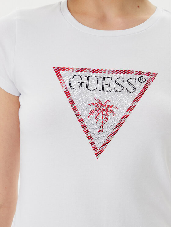 Guess Guess T-krekls E5GI08 J1314 Balts Slim Fit