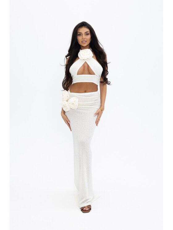Love Saints Love Saints Komplet top i spódnica L26LF-KS-K01 Beżowy Slim Fit
