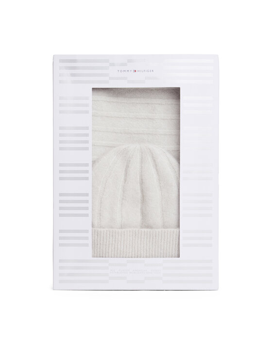 Tommy Hilfiger Tommy Hilfiger Kepurės ir šaliko komplektas Flag Fluffy AW0AW17994 Smėlio