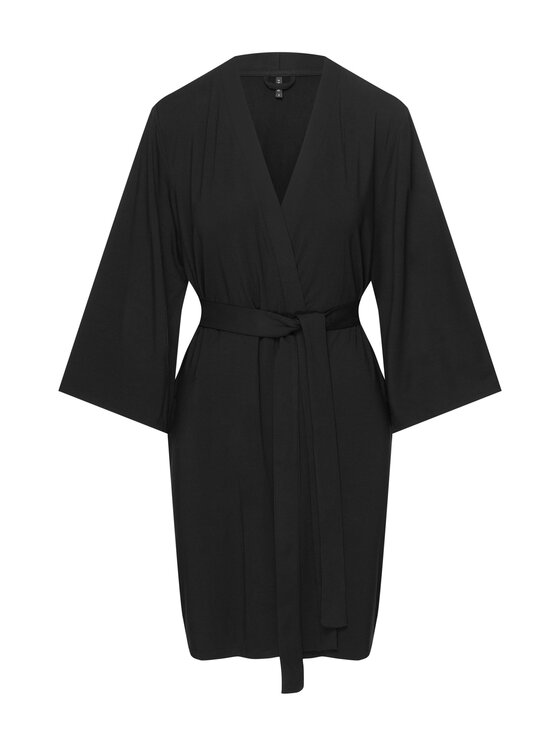 Esotiq Esotiq Szlafrok 45995 Czarny Regular Fit