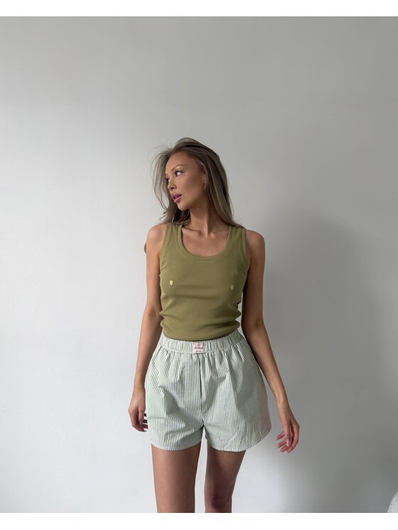 Le Songe Le Songe Top PISTACHIO Zielony Basic Fit