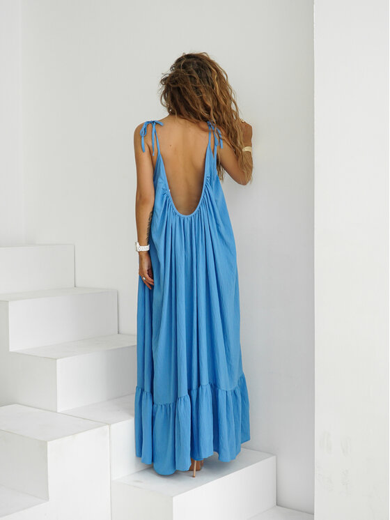 LilaLou LilaLou Sukienka letnia Gypsy Niebieski Oversize