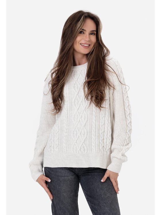 LAURELLA LAURELLA Sweter Laurella 6TU008101 Écru Regular Fit