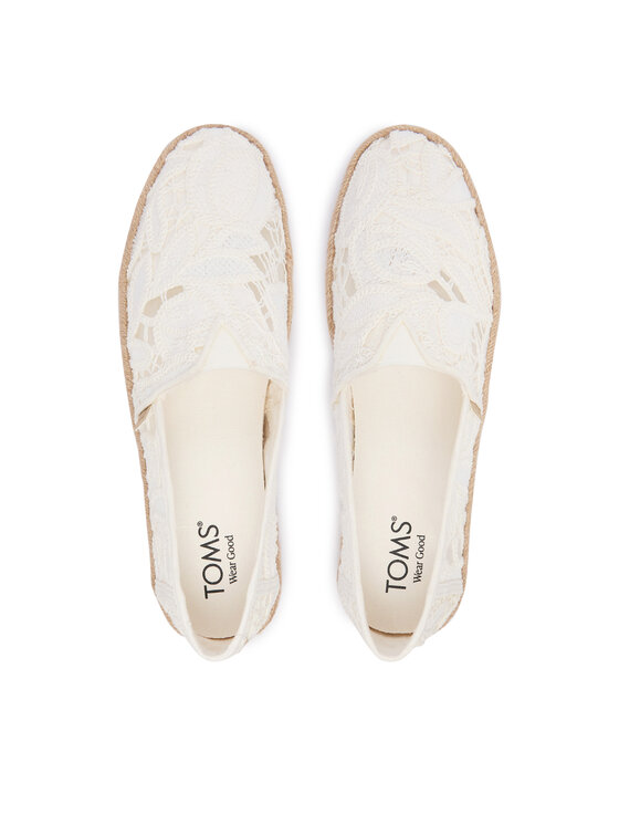 Toms Toms Еспадрильї Egret Floral Crochet 10023030 Білий
