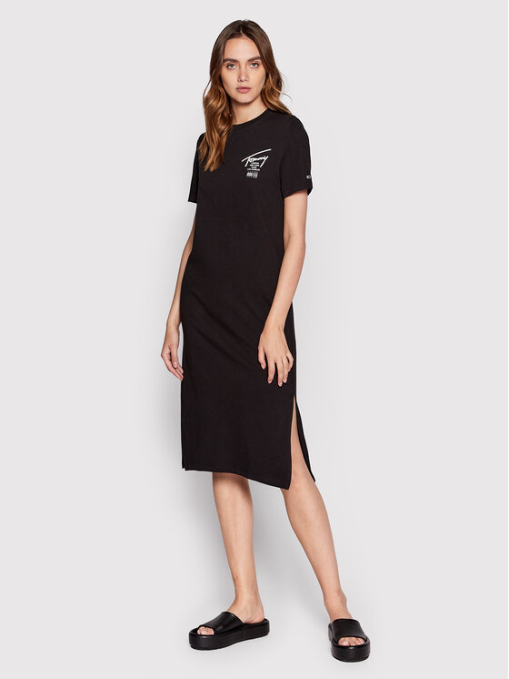 Tommy Jeans Tommy Jeans Ежедневна рокля Modern Signature DW0DW12876 Черен Relaxed Fit