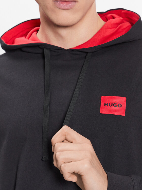 HUGO Hugo Mikina Cut Logo Hoodie 50490276 Černá Relaxed Fit