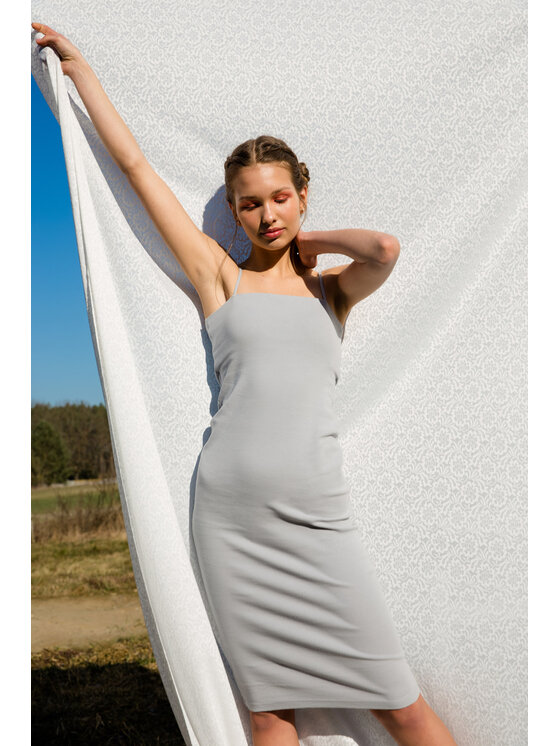 LaLupa LaLupa Sukienka codzienna LA062 Srebrny Comfortable Fit