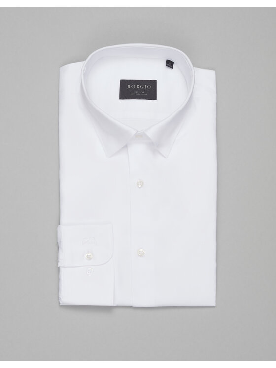 Borgio Borgio Koszula rosazza_00502 Biały Slim Fit