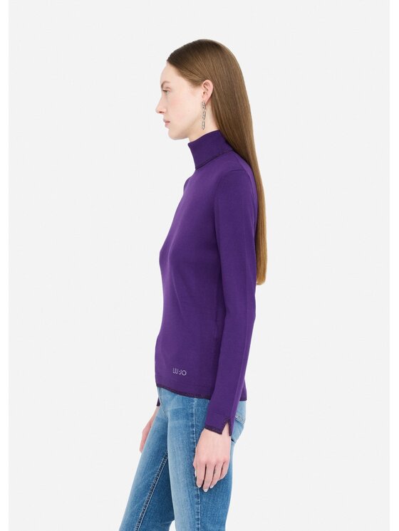 Liu Jo Liu Jo Sweter MF5229MS49I93518 Fioletowy Regular Fit