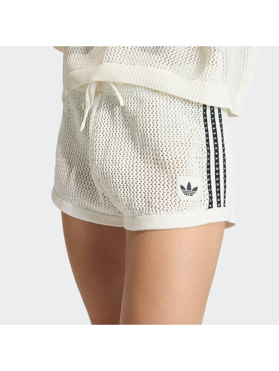 adidas adidas Szorty materiałowe Knitted Crochet KC6477 Biały Regular Fit