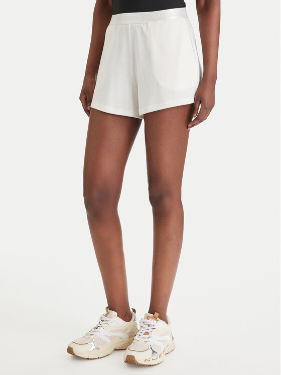 Guess Guess Sportovní kraťasy O6GD02 KCQP2 Bílá Relaxed Fit