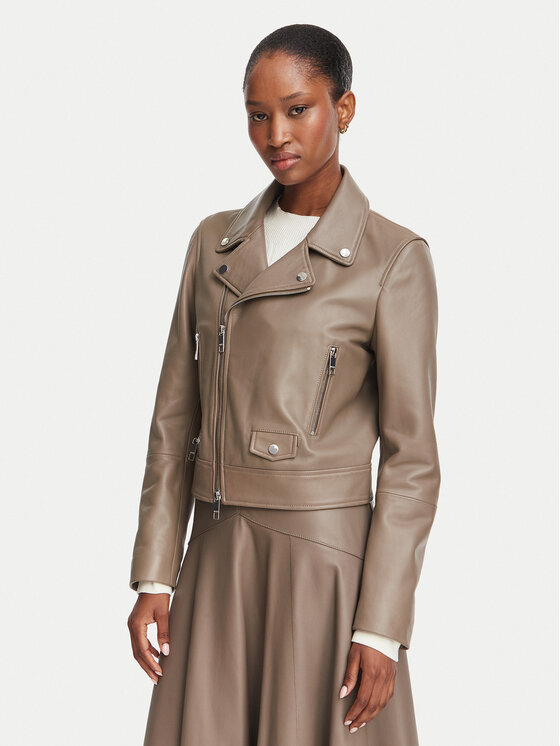 BOSS Geacă de piele Sayuri 50548471 Maro Regular Fit