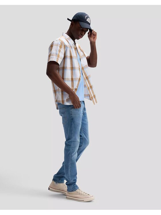 Lee Lee T-Shirt SS PATCH LOGO TEE Niebieski Regular Fit