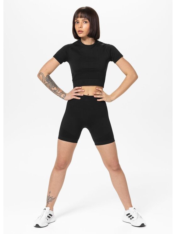 PITBULL PITBULL Szorty sportowe Spodenki kompresyjne damskie COLUMBIA XL Czarny Regular Fit
