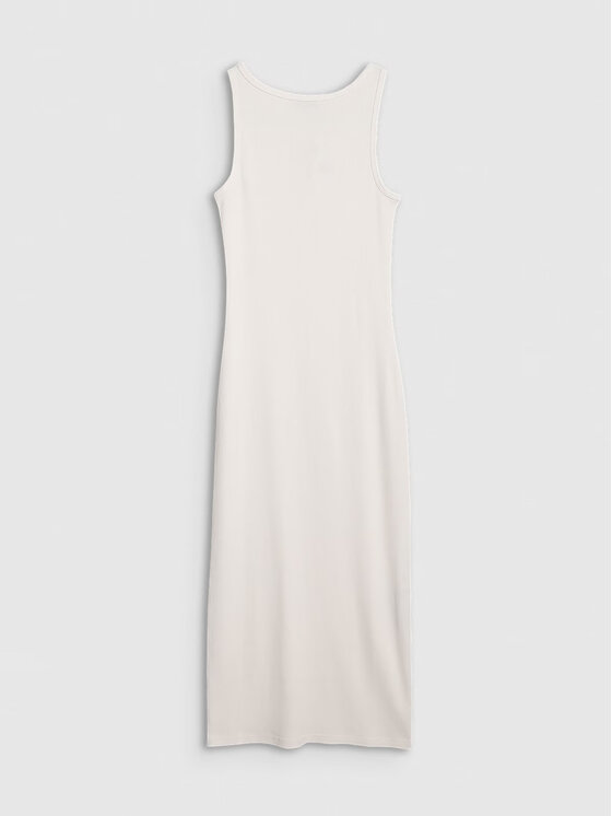 4F 4F Úpletové šaty 4FRSS25TDREF180-11S Biela Slim Fit