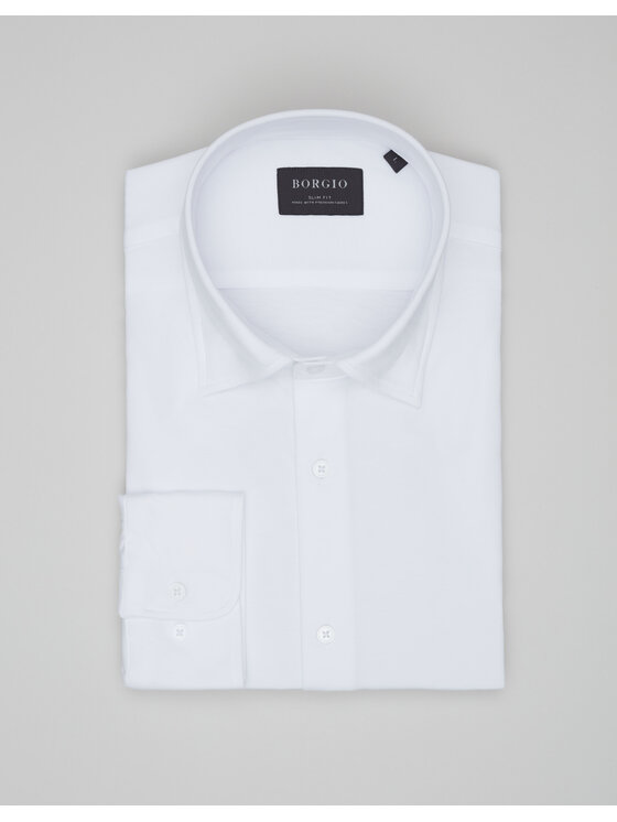 Borgio Borgio Koszula MONCALVO Biały Slim Fit