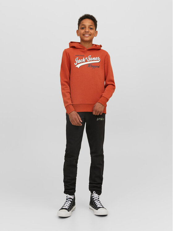 Jack&Jones Junior Džemperis ar kapuci 12212287 Oranžs Regular Fit