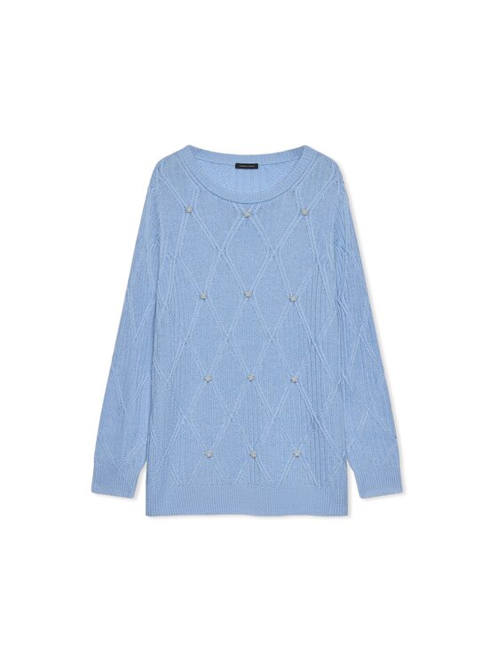 Fiorella Rubino Fiorella Rubino Sweter M577L008877N004 Turkusowy Regular Fit