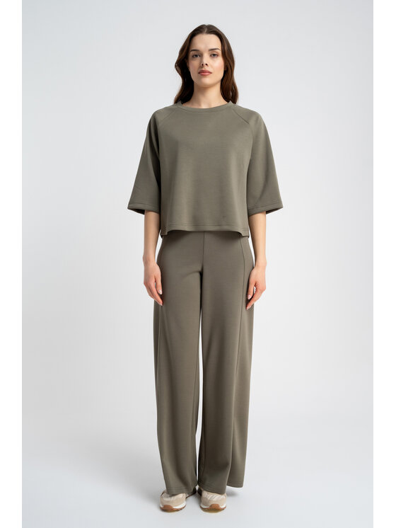 CLICK CLICK Μπλουζάκι 10-6690 Χακί Boxy Fit