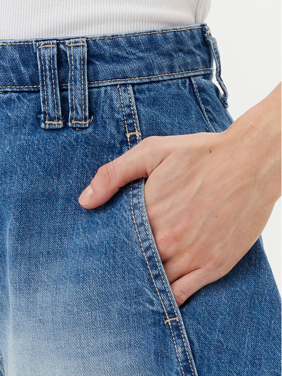 Please Please Džínsové šortky D0KDEH0W7S Modrá Regular Fit