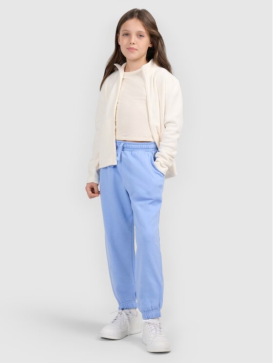 4F 4F Felpa di pile 4FJRSS26TFLEF507-11S Bianco Regular Fit