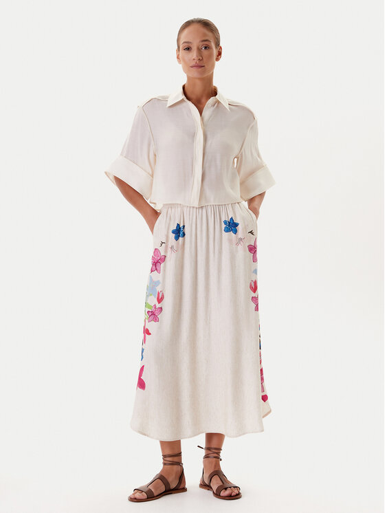 Tatuum Tatuum Midi sukňa Katia 2 T2511.173 Béžová Regular Fit