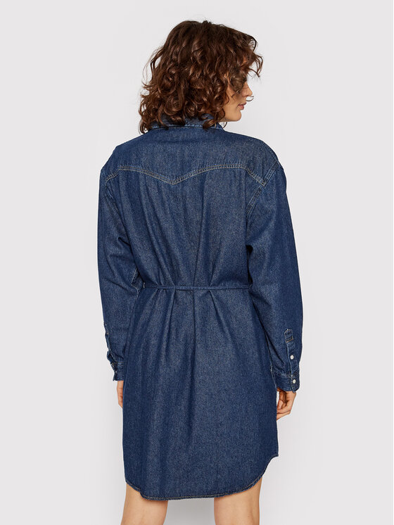 Wrangler Wrangler Джинсова сукня Jumbo W9R46OX1E 112146524 Cиній Regular Fit