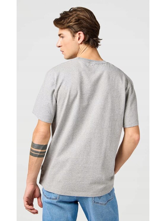 Wrangler Wrangler T-Shirt Graphic Tee Szary Regular Fit