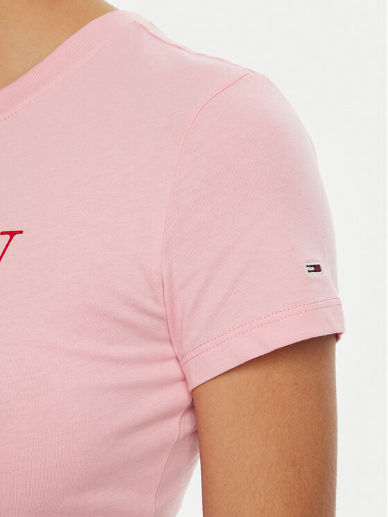 Tommy Jeans Tommy Jeans T-Shirt Essential DW0DW19447 Růžová Slim Fit