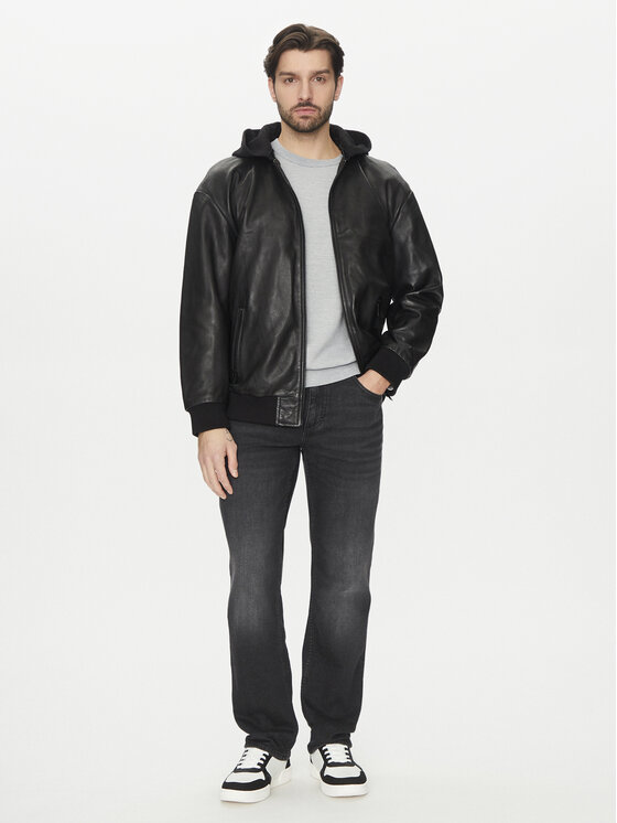 Mustang Mustang Lederjacke Matera 310-24-056 Schwarz Regular Fit