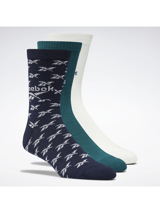 reebok chaussettes hautes unisex classics fold-over crew socks 3 pairs h47533 vert