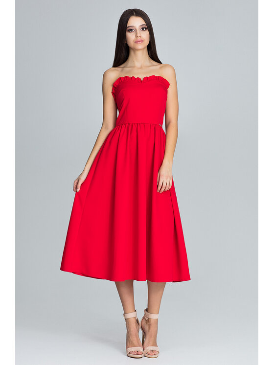 FIGL FIGL Sukienka M602 Czerwony Regular Fit