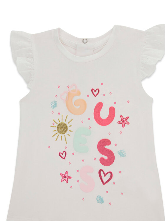 Guess Guess Set tricou și leggings A6GG08 K6YW4 Alb Regular Fit