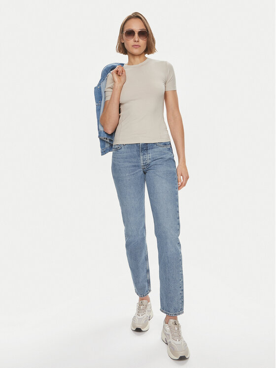 Calvin Klein Calvin Klein T-särk K20K206553 Beež Slim Fit