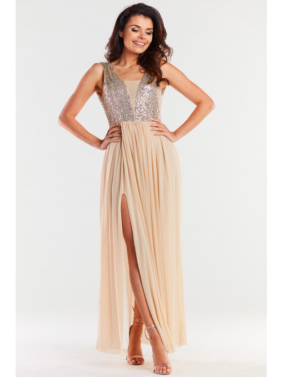 Awama Awama Abito da sera A486 Beige Basic Fit