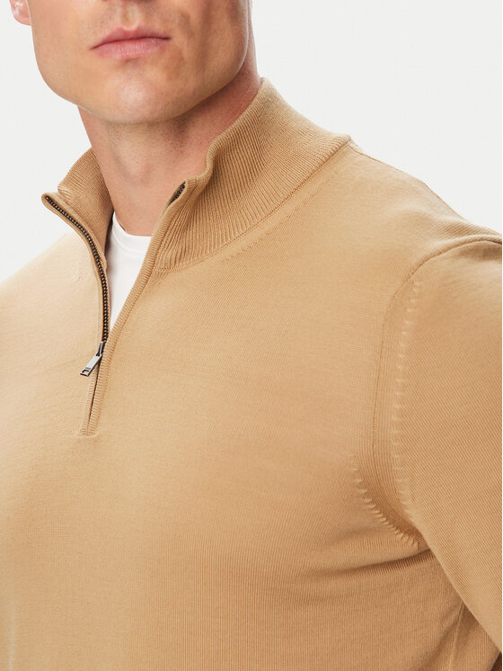 BOSS BOSS Megztinis H-Ebenji 50565499 Smėlio Regular Fit