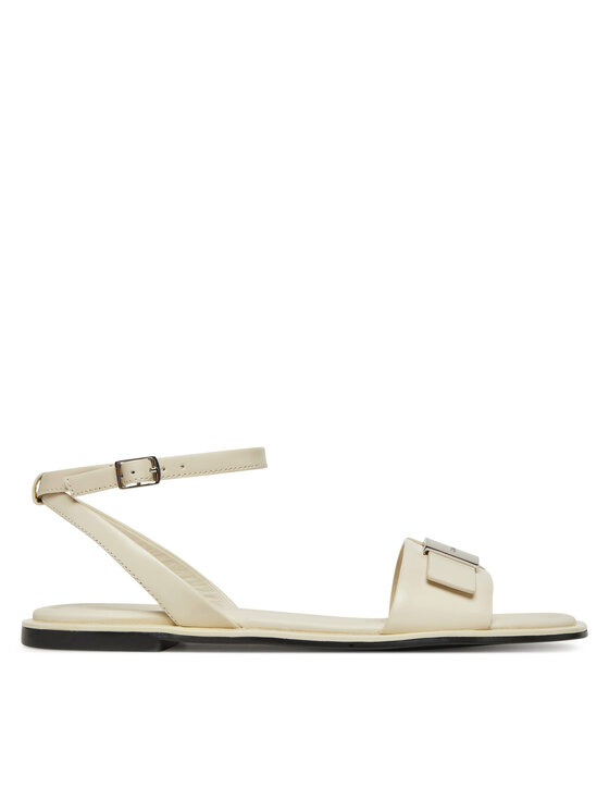 Calvin Klein Calvin Klein Sandaalid Flat Sandal W/Ck Hw - Lth HW0HW02367 Ekrüüvärv