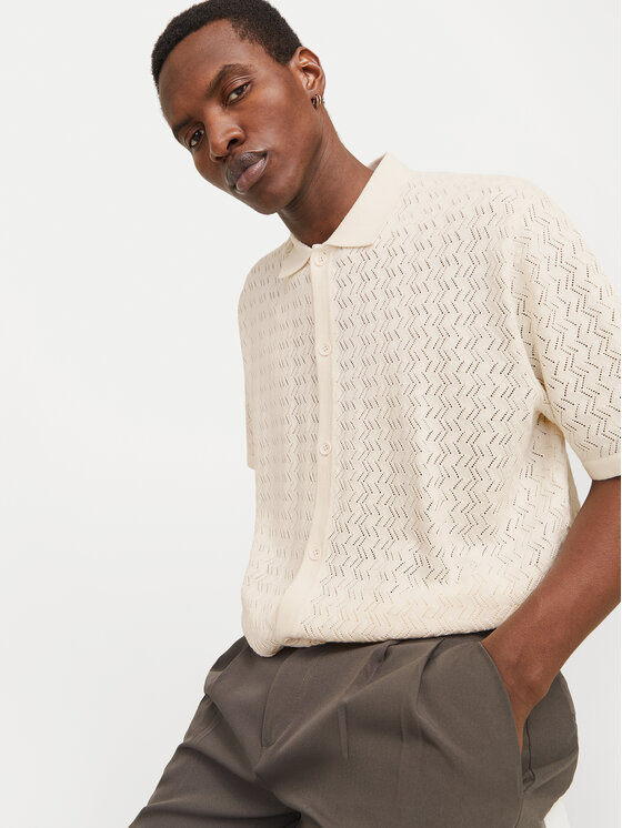Jack&Jones Jack&Jones Camicia Tyler 12272863 Écru Loose Fit