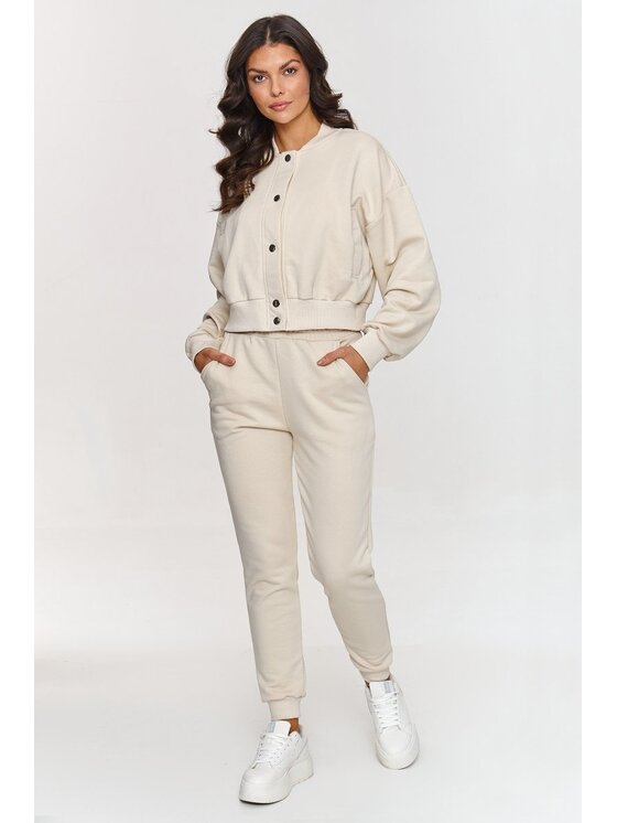 Makadamia Makadamia Komplet bluza, bluzka i spodnie A11 Beżowy Loose Fit