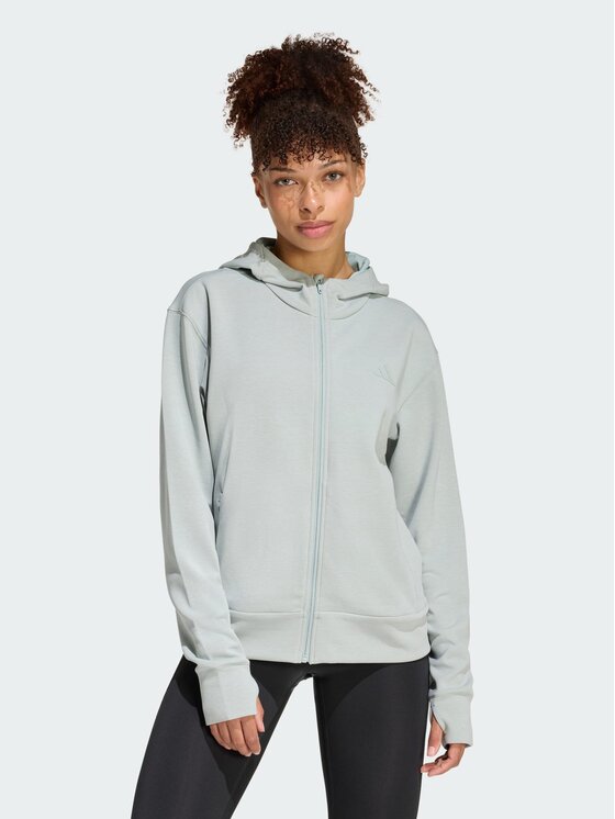 adidas adidas Bluza techniczna 140019 Zielony Loose Fit