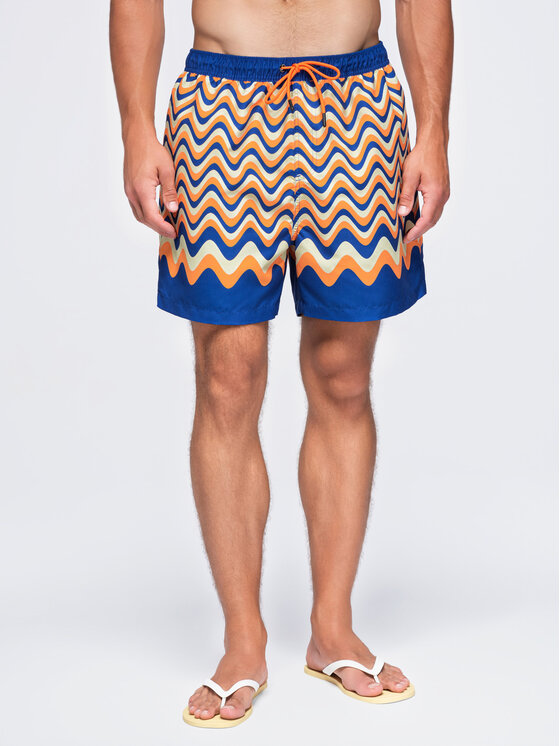 Ombre Ombre Szorty kąpielowe OM-SRSS-0221 Pomarańczowy Regular Fit