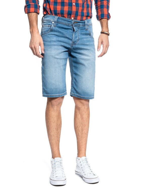 Mustang Mustang Szorty jeansowe CHICAGO SHORT Niebieski Slim Fit
