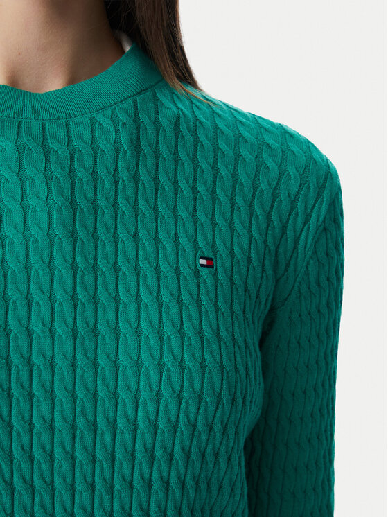Tommy Hilfiger Tommy Hilfiger Пуловер Fine WW0WW44993 Зелен Regular Fit