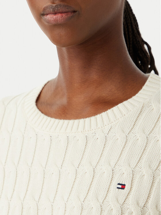 Tommy Hilfiger Tommy Hilfiger Megztinis WW0WW38744 Kreminė Regular Fit